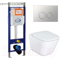 Унитаз подвесной с инсталляцией Roca The Gap Clean Rim A34647L000 + 801472001 + 10.702.45B.02.19