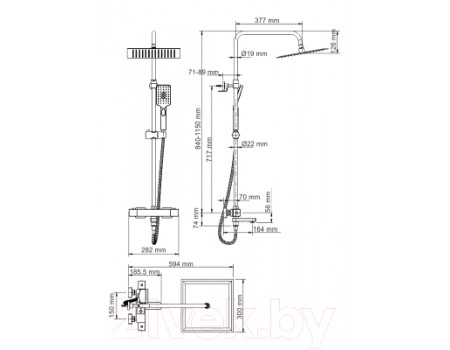 Душевая система Wasserkraft Thermo A19901
