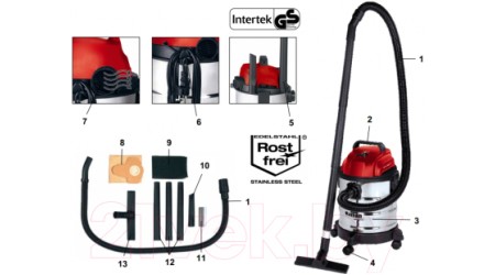 Профессиональный пылесос Einhell TC(TH)-VC 1820 S (2342167)