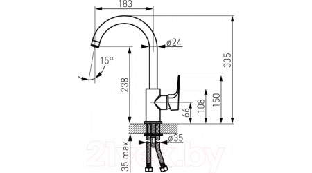 Смеситель Ferro Tiga VerdeLine BTG4VL 