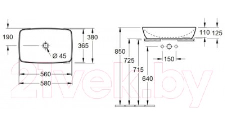 Умывальник Villeroy & Boch TitanCeram Artis CeramicPlus 417258R1