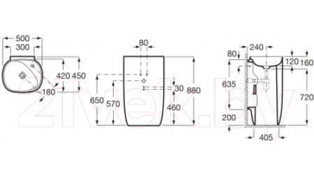 Умывальник Roca Totem Beyond 50x45 / 3270B0000