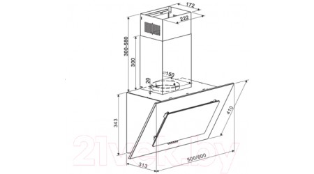 Вытяжка наклонная Maunfeld Tower 60 (белый)