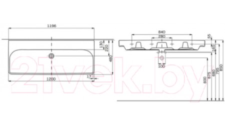 Умывальник Kolo Traffic L91020900 (120x48)