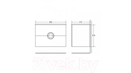 Умывальник BelBagno TRB-800-LVB