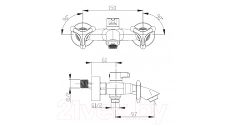 Смеситель Kaiser Trio 57022 