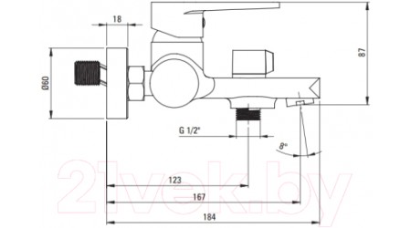 Смеситель Deante Tubo BUT 010M 