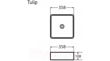Умывальник Wellis Tulip 38.8х35.8 / WF00046