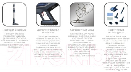 Вертикальный пылесос Tefal TY9691WO