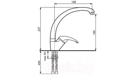 Смеситель Ulgran U-007 (315 розовый) 