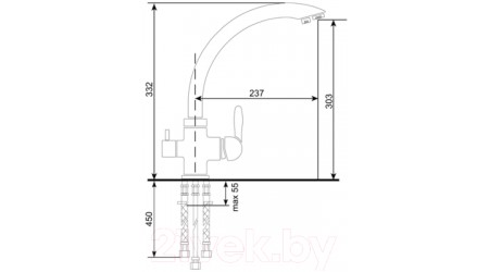 Смеситель Ulgran U-017 (342 графит) 