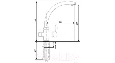Смеситель Ulgran U-017 (308 черный) 