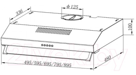 Вытяжка наклонная Evelux Ulla 60 B