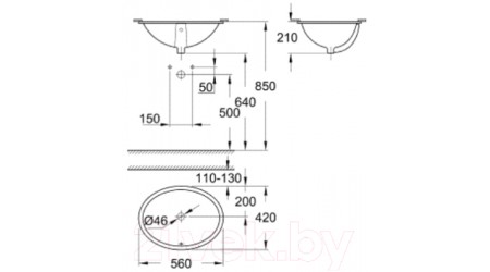 Умывальник GROHE Universal 55 39423000