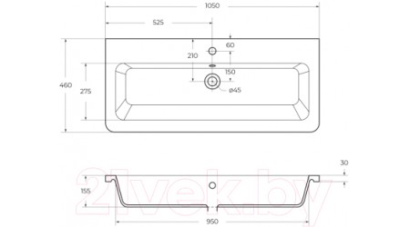 Умывальник BelBagno Urban 12105-KL