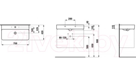 Умывальник Laufen Val 8102850001041