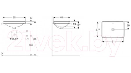 Умывальник Geberit VariForm 500.738.01.2
