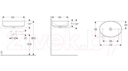 Умывальник Geberit VariForm 500.771.01.2