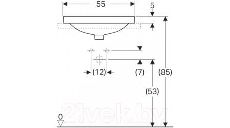 Умывальник Geberit VariForm 500.721.01.2