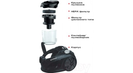Пылесос Endever Skyclean VC-540 (черный/серый)