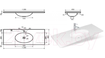 Умывальник Эстет Vegas Silk 120x45 / ФР-00014920