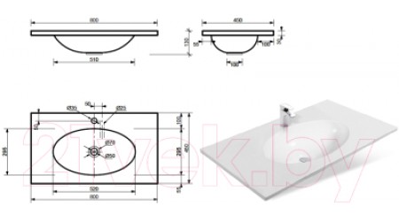 Умывальник Эстет Vegas Silk 80x45 / ФР-00014922