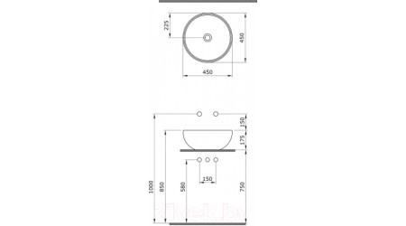 Умывальник Bocchi Venezia Roma 45 / 1119-001-0125