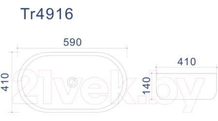 Умывальник Uptrend Venus TR4916 (глянцевый белый)