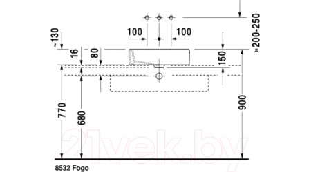 Умывальник Duravit Vero 50 (04555000001)
