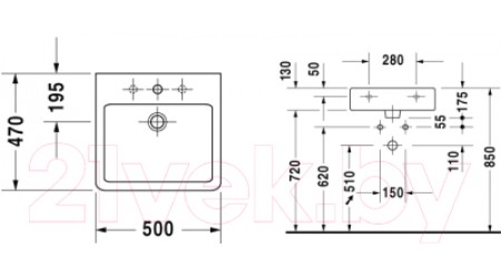 Умывальник Duravit Vero (0454500000)