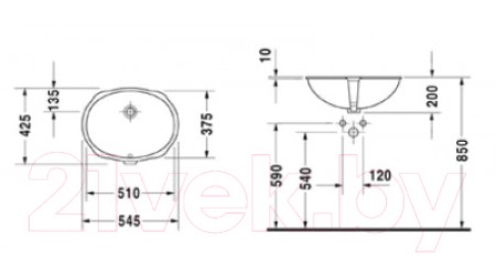 Умывальник Duravit Vero (0466510000)