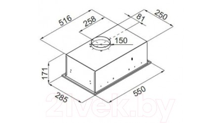Вытяжка скрытая Ciarko Vesper 60 (черный)