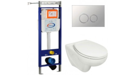 Унитаз подвесной с инсталляцией Roca Victoria 734630300R + ZRU8013900 + 10.702.45B.02.19