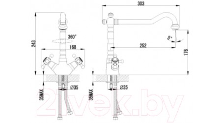 Смеситель LEMARK Vintage LM2805B 