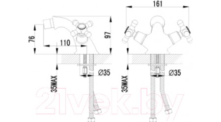Смеситель LEMARK Vintage LM2808B 