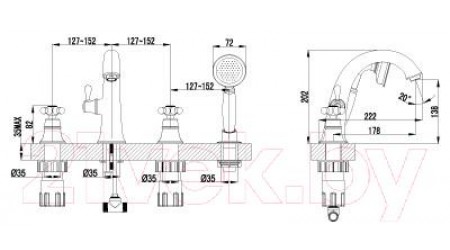Смеситель LEMARK Vintage LM2841B 