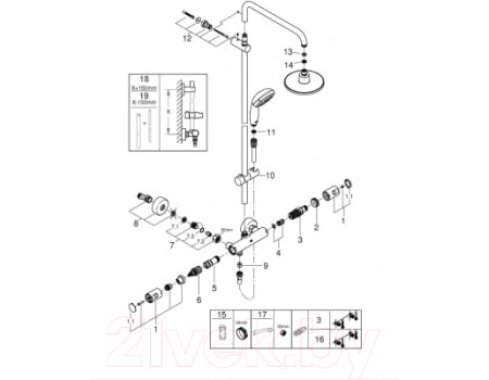 Душевая система GROHE Vitalio Start System 210 27960001