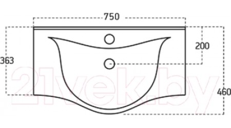 Умывальник Sanovit Vittoria 75