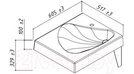 Умывальник Belux Vortex VR-50x60 Set