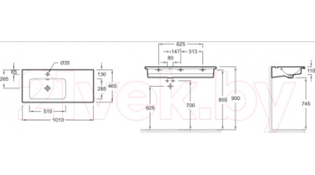 Умывальник Jacob Delafon Vox EXAC112-00
