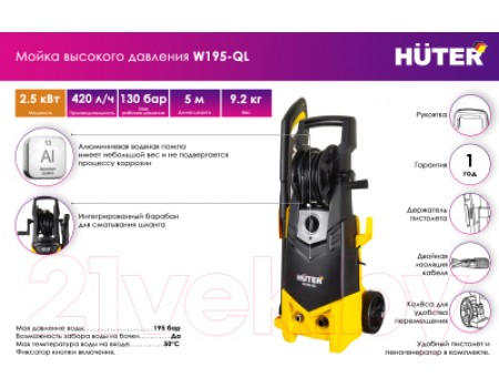 Мойка высокого давления Huter W195-QL (70/8/14)