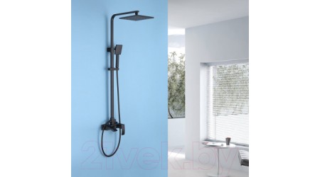 Душевая система Abber Wasserfall AF8616B (черный матовый)