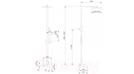Душевая система Abber Wasserfall AF8616B (черный матовый)