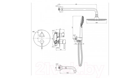 Душевая система Abber Wasser Kreis AF8117B