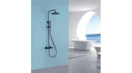 Душевая система Abber Wasser Kreis AF8160B (черный матовый)
