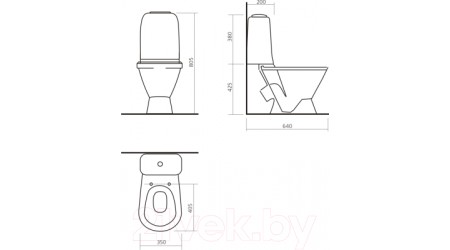 Унитаз напольный Sanita Самарский WC.CC/Samarsky/1-P/WHT.G/S1 (с сиденьем)