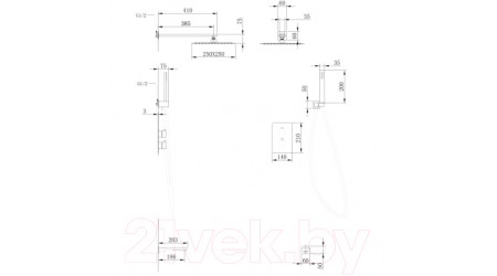 Душевая система Abber Weiss Insel AF8050W (белый)