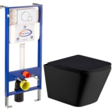 Унитаз подвесной с инсталляцией WeltWasser WW Gelbach 004 MT-BL + 10.702.450.02.10