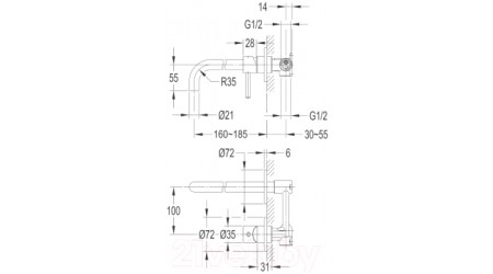 Смеситель Omnires Y1215HBL 