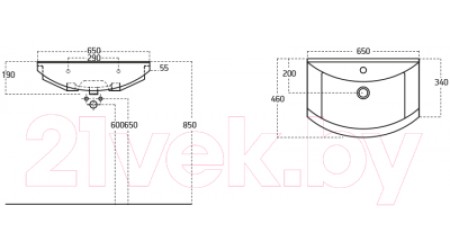 Умывальник Sanovit Zenon 65x46